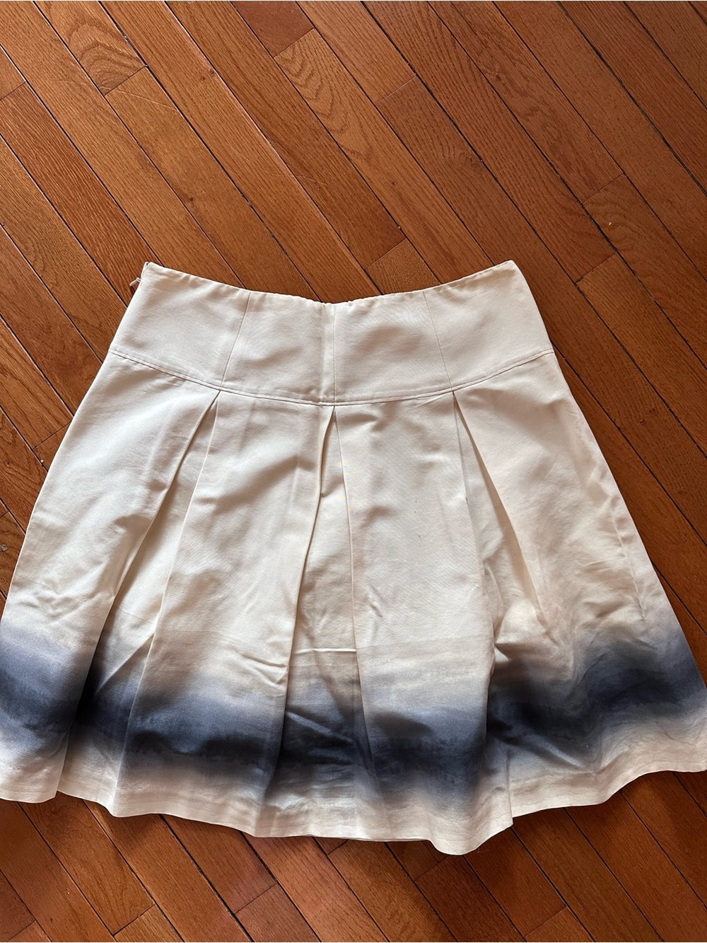 Vintage Club Monaco Women's Cream Ombre Pleated Skirt